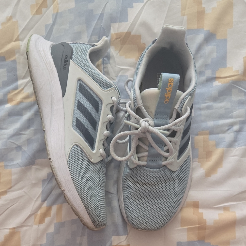 Adidas Light Blue and Gray Sneakers